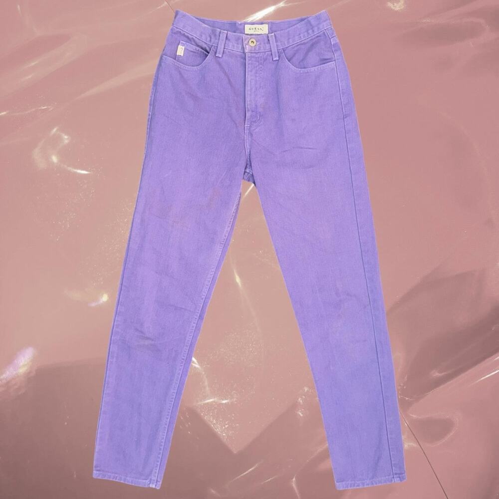 Vintage GUESS jeans purple jeans made in usa 90s straight leg